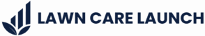 Blue lawn care launch logo