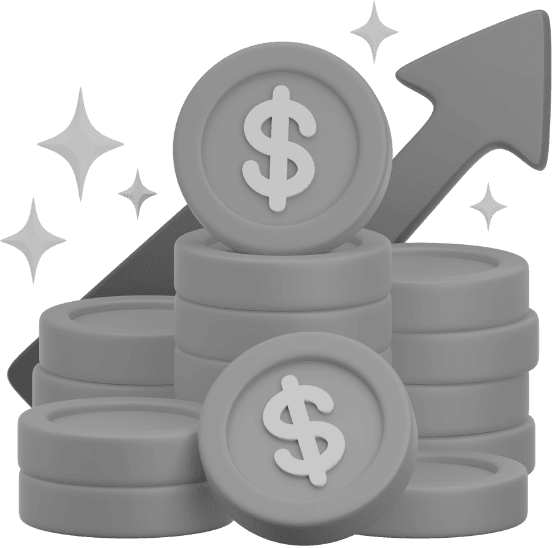 cartoon money with arrow indicating growth