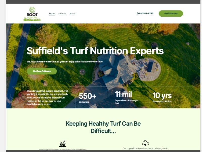 Lawn Care Launch example website screenshot